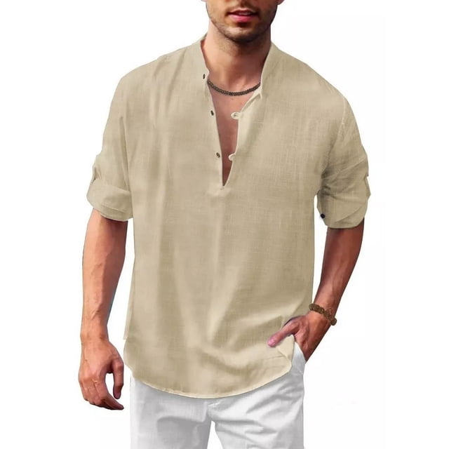 Camisa Social De Manga Larga For Hombre De Talla Grande