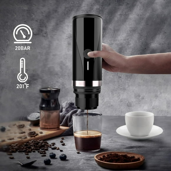 ERNA Portable Espresso Machine, Self-Heating Electric Portable Espresso Maker,20 Bar Mini 12V 24V Car Coffee Maker with NS Pods