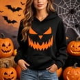 thumbnail image 2 of KHONTS Halloween Sweatshirts for Women Retro Pumpkin Classic Hoodies Fashion Cute Oversized Long Sleeve Fall Tops Black XS, 2 of 5