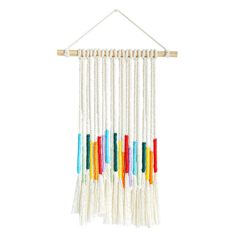 Rainbow Wall Art Cotton Rope Wall Art Macrame Wall Hanging.(color)(1pcs