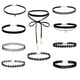 thumbnail image 1 of Gargantilla para mujer, 10 piezas de 30 cm, juego de gargantilla negra, collar de gargantilla de terciopelo con tatuaje de encaje negro para mujeres y adolescentes (Fondo de dibujo de capital), 1 of 5
