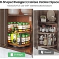 thumbnail image 2 of Spice Rack Organizer for Cabinet - Height Adjustable Rotating Lazy Susan, Wooden Spice Organization for Tabletop, Pantry, or Kitchen Counter, Fits Cabinets Over 11" Wide and 10.3" High, 2 of 5