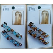 Conair Beaded Auto Clasp Barrettes, 2 Pack
