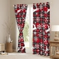 thumbnail image 3 of Homewish Xmas Snowflake Deer Curtains Pack of 2 (42x84 Each) for Kids Boys Girls,Geometric Plaid Grid Curtains Blackout,Merry Christmas Bedroom Curtains,Breathable Home Decor, 3 of 6