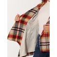 thumbnail image 5 of INSPIRE CHIC Manteau Portefeuille Mince à Carreaux pour Femme à Col Rabattu et Ourlet Asymétrique Rouge Brun G, 5 of 5