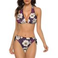 thumbnail image 1 of NICKSUN Women's Bikini Sets, Cute Print Two Piece Bathing Suits Sexy Halter Padded Bikini Swimsuits, 1 of 6