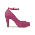 thumbnail image 4 of BLISSFUL STEP Valentine's Women' Shoes Round Toe Stiletto Heel Ankle Strap Pumps Hot Pink 6, 4 of 8