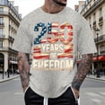 thumbnail image 2 of Patriotic Independence Day Graphic Short Sleeve T Shirt USA Print Comfortable Casual Crew Neck Tee Grey L, 2 of 4