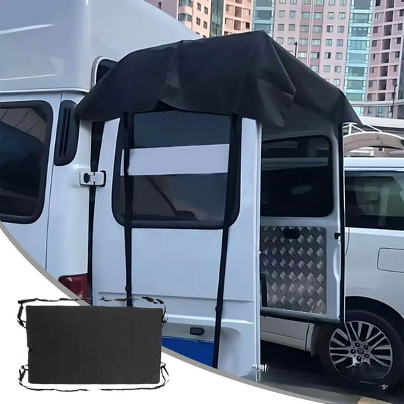 Car Sun Shade, Car Sun Shades for Side Window, Thickened Waterproof Sunshade Cloth House Rear Door Sunshade Cover Transportation RV Barn Cover Rain Cover Sunshade, Black-A