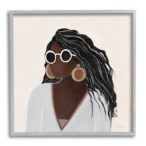 Stupell Indtries Female Portrait with Bold Sunglasses Comfy Fashion,12 x 12,Design by Tava Studios