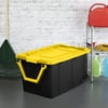 Sterilite Plastic 40 Gallon Wheeled Industrial Tote Yellow Lily Set of 2