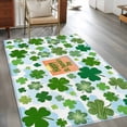 thumbnail image 2 of St. Patrick's Day Area Rugs 3'x5', Washable Small Throw Rugs for Living Room Bedroom, Green Lucky Shamrock Leaves Cloud Blue Indoor Outdoor Rug Non-Slip Low Pile Carpet Runner Reversible Floor Mats, 2 of 8