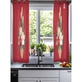 thumbnail image 2 of Cherry Blossoms Sheer Curtains 45 Inch Length 2 Panels Set for Living Room/Bedroom, Japanese Spring Floral Leaves Rustic Red Kitchen Curtains Grommet Semi-Sheer Curtains Window Treatments 42"x45"x2, 2 of 7
