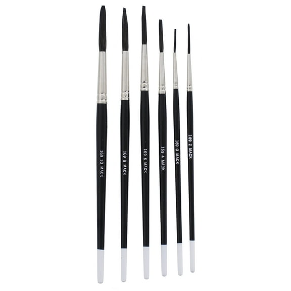 Andrew Mack Brush 169 Blue Squirrel Black Synthetic Mix Quill Sizes 0-10