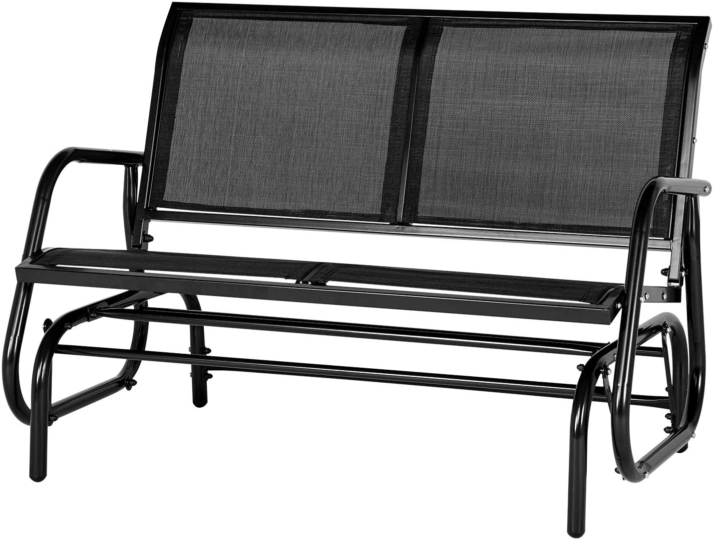 AECOJOY Steel Outdoor Glider Bench - Black - image 5 of 9