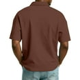 thumbnail image 5 of Men's Casual Polo Shirt Short Sleeve Quarter Zip Lightweight Oversized Knit Business Collar Shirt, #03 Coffee, 3XL, 5 of 6