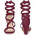 thumbnail image 3 of Sandalias de Tacón Medio Perphy Mujer Borgoña 38 Cordones Entrecruzados, 3 of 6