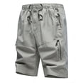 thumbnail image 5 of Betivan Men's Cargo Capri Pants Solid Color Drawstring Elastic Waist Pockets 3/4 Length Loose Fit Casual Summer Outdoor Sports Daily Trousers, 5 of 9