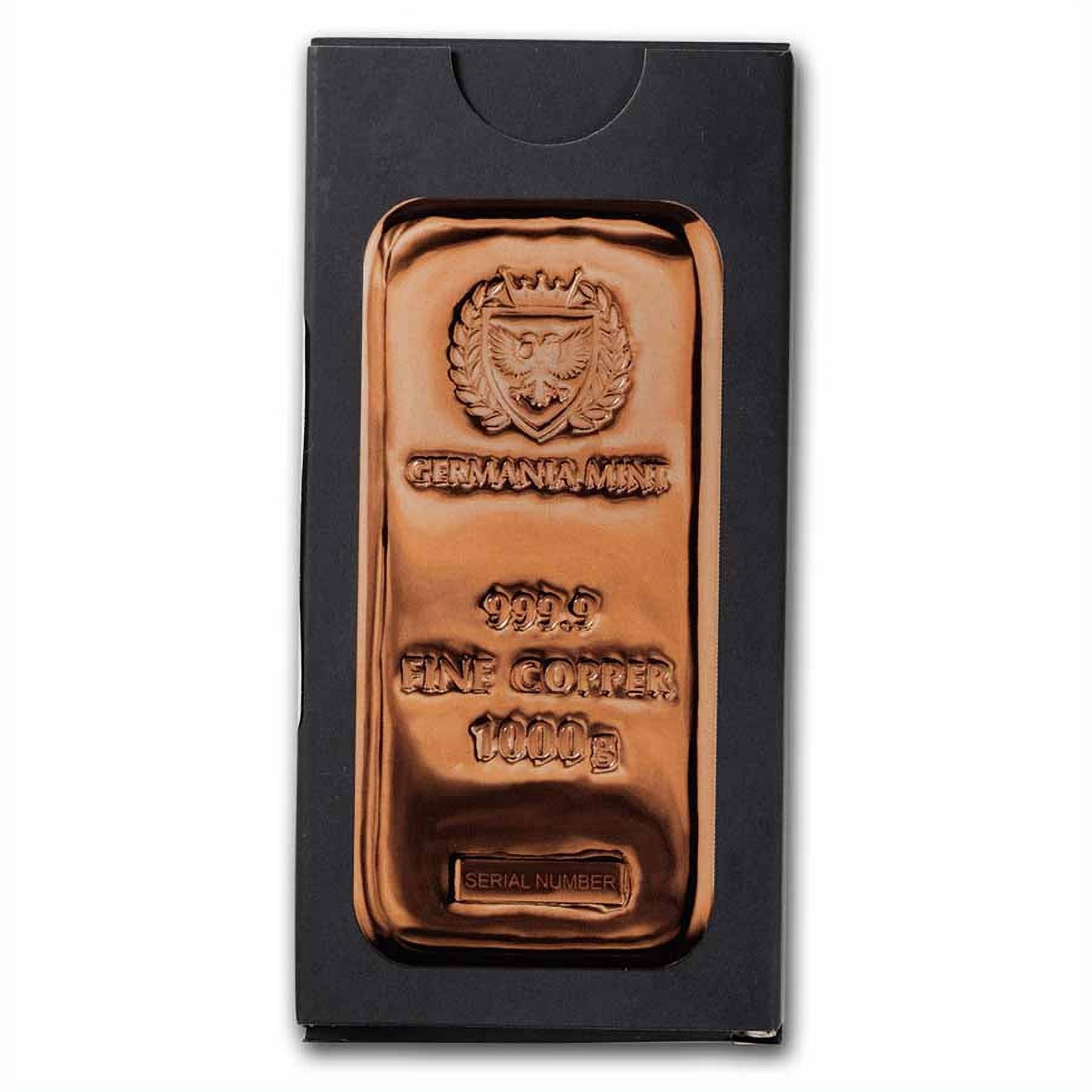 1000g .9999 Fine Germania Mint Poured Copper Bar - Perfect For