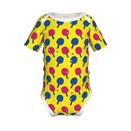 

Coaee Colorful Ping Pong for Soft Baby Short-Sleeve Bodysuit Baby Climbing Clothes Baby Girls Boys Bodysuit Romper-9M