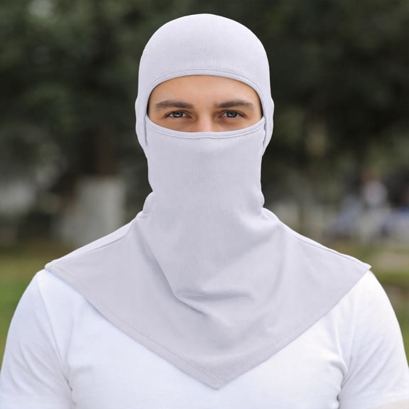 Nestiefly Balaclava Face Cover Sun Protection Neck Cover Summer Balaclava for Men Women Outdoor Sports UV Protector White One Size