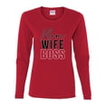 thumbnail image 2 of Wild Bobby, Mom Wife Boss Mother's Day Womens Graphic Long Sleeve Tee, Red, Large, 2 of 6