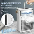 thumbnail image 3 of Aires acondicionados portátiles, mini enfriador de aire evaporativo 3-1 con control remoto, tanque de agua de 1,2 L y 2 cajas de hielo, temporizador de 7 horas, carga USB, 3 velocidades y luces de 7 c, 3 of 5