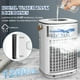 thumbnail image 3 of Aires acondicionados portátiles, mini enfriador de aire evaporativo 3-1 con control remoto, tanque de agua de 1,2 L y 2 cajas de hielo, temporizador de 7 horas, carga USB, 3 velocidades y luces de 7 c, 3 of 5