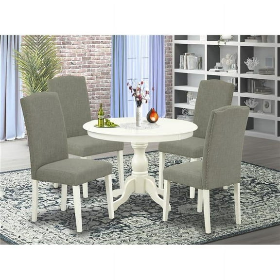 5 Piece Hartland Dining Table Set - Linen White