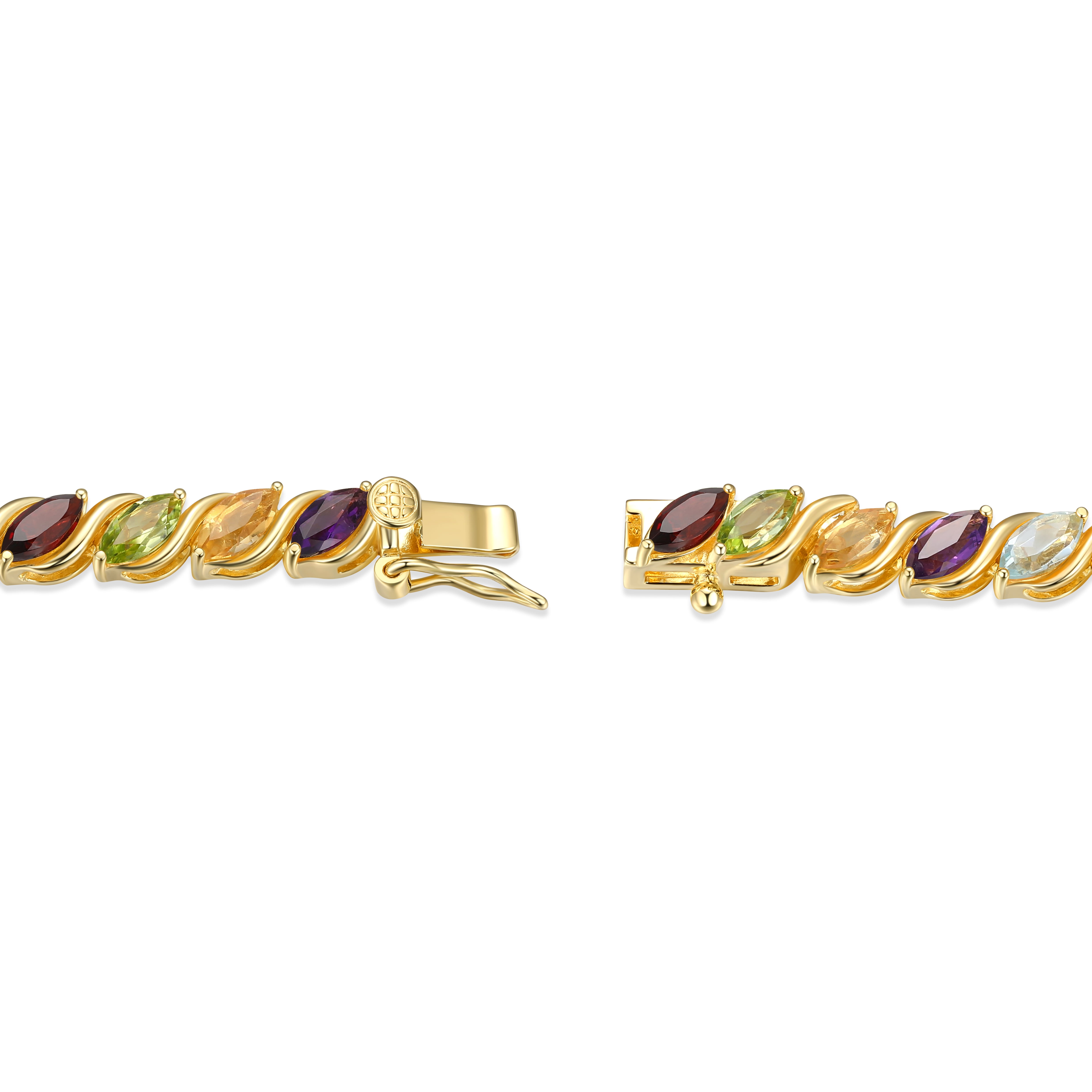 Morgan & Paige 18K Gold over Sterling Silver Genuine Gemstone Tennis Bracelet