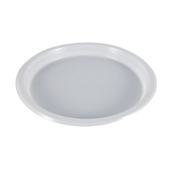 ERDOUY 60Pcs 7in Plastic Dinner Plates, Disposable Plates Bulk Pack, Party Plates for BBQ, Picnic, Parties, Travel and Events, Microwavable Recyclable（White）