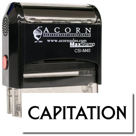 Large Self-Inking Capitation Stamp with Burgundy Ink