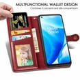 thumbnail image 3 of Dteck Case for OnePlus Nord N200 5G,Magnetic Retro Leather Card Holder Wallet Flip Case Kickstand Shockproof Protective Phone Cover,Red, 3 of 5
