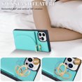 thumbnail image 4 of Wallet Cases for iPhone 14 Pro Max with Card Holder 6.7",PU Leather Magnetic Clasp [360° Rotatable Ring Holder Kickstand] Heavy Duty Flip iPhone 14 Pro Max Case for Women Girls,(Mint Green), 4 of 13