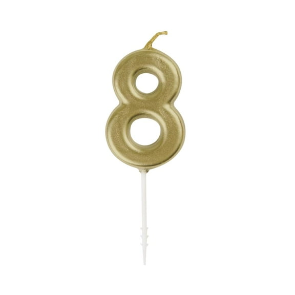 Gold Mini Number 8 Pick Candle
