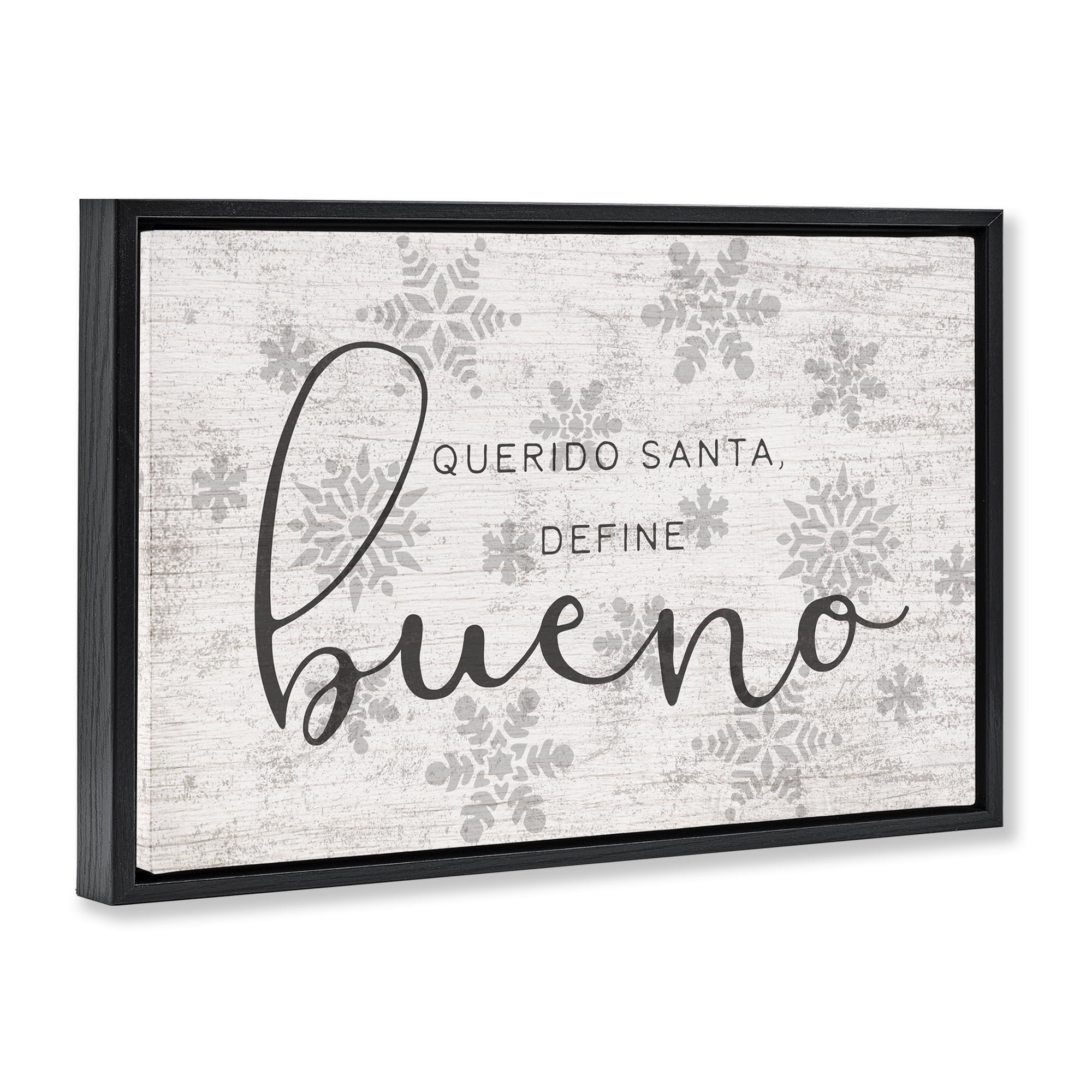 Stupell Industries Querido Santa Define Bueno Holiday Painting Black Floater Framed Art Print Wall Art, 31 x 21