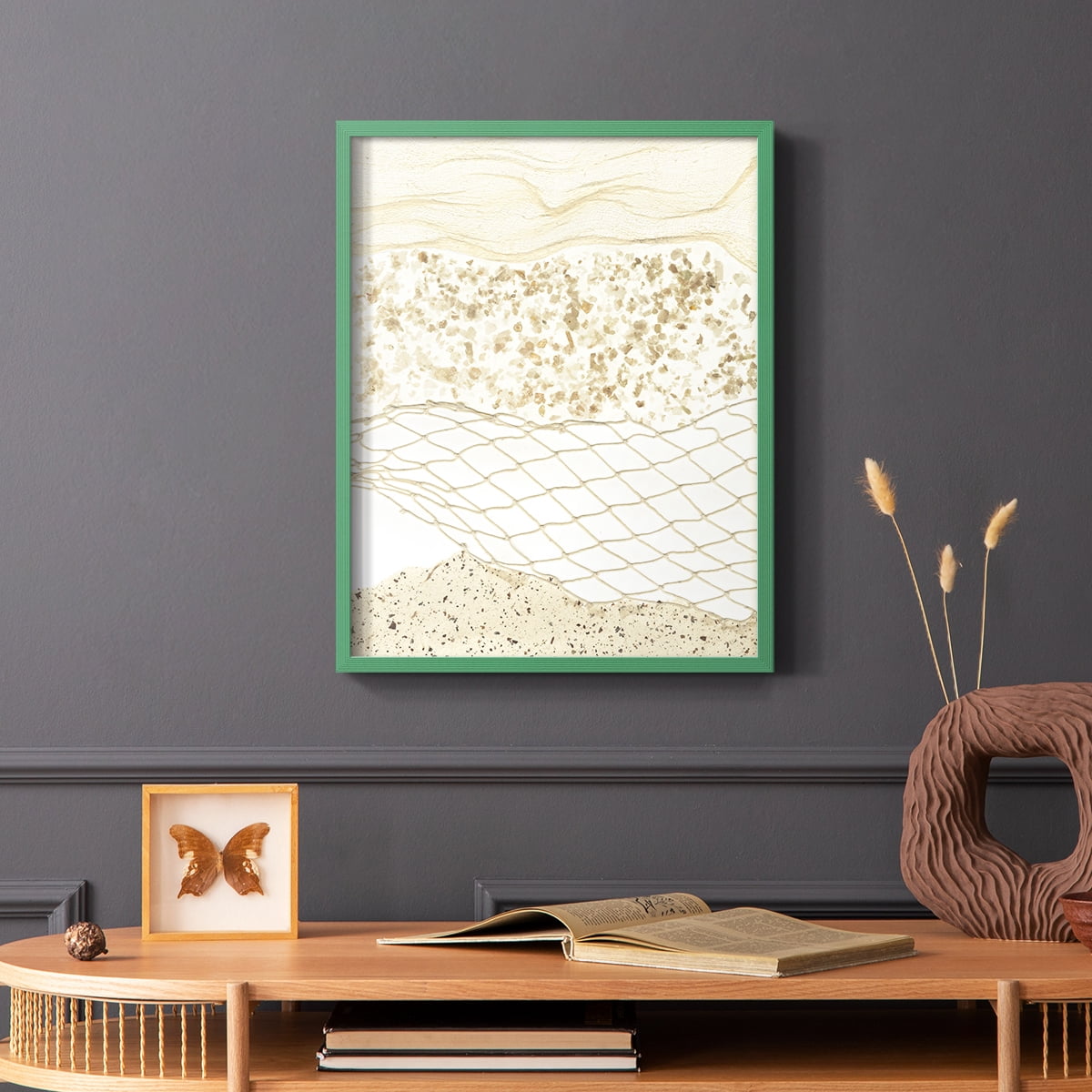 Coast Away I Framed Print in Green Solid Wood Framed Print No Nail Hanging