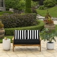 thumbnail image 2 of ARDEN Outdoor Loveseat Cushion Set, 48 x 24, Water repellent, Fade Resistant, Cushion Set for Couch, Bench, and Swing, Black Cabana Stripe, 2 of 7