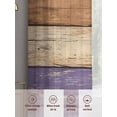 thumbnail image 6 of Farmhouse Purple Brown Sheer Curtains 72 Inch Length 2 Panels Set, Vintage Wooden Striped Voile Window Treatment Rod Pocket Curtains Sheers Drapes for Bedroom/Living Room/Kitchen 52"x72"x2, 6 of 7
