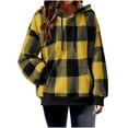 thumbnail image 7 of Neewe Women's Plaid Sherpa Pullover Winter Jacket Women Long Sleeve Sweatshirt Cozy Hoodies S-XXL, 7 of 7