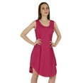 thumbnail image 2 of Inkmeso WoMen's Casual Loose Fit Sundress Sleeveless Henley Beach Dress w/ Patch Pocket, 2 of 7