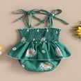 thumbnail image 4 of Baby Girls Short Romper Summer Sleeveless Floral Casual Dress, 4 of 9