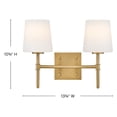 thumbnail image 6 of 56952LCB Hinkley Lighting Saunders - 24W 2 LED Small Bath Vanity-10.75 Inch Tall and 13.75 Inch Wide-Lacquered Brass Finish, 6 of 8