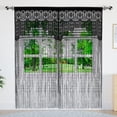 thumbnail image 3 of Cortina YaoYue con cordón de macramé, 90 x 200 cm, color negro, 2 unidades, 3 of 6