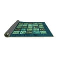 thumbnail image 2 of Ahgly Company Indoor Round Abstract Turquoise Blue Modern Area Rugs, 3' Round, 2 of 4