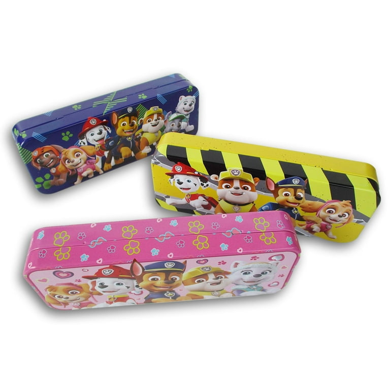 Tin Box Company Set of Three Paw Patrol Metal Pencil Cases. Back to School Shopping School Suplies for Kids