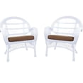 thumbnail image 2 of Jeco Wicker Chair in Espresso with Brown Cushion (Set of 4), 2 of 2