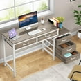 thumbnail image 6 of Tribesigns Computer Desk with 5 Drawers, Home Office Desks with Reversible Drawer Cabinet Printer Stand, Industrial PC Desk with Storage, Rustic Study Writing Table Workstation for Small Spaces, 6 of 8