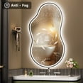 thumbnail image 4 of Hasipu 20"x35" LED Irregular Bathroom Vanity Mirror Asymmetrical Wall Mirror with Lights Cloud Shaped Abstract Decorative Mirror for Living Room, Bathroom, Bedroom & Hallway, 4 of 8