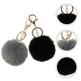 thumbnail image 4 of 2pcs Pompom Keychian Adorable esponjoso llavero Pompom Bag Pendse Pelge Llavero Cadena de llave, 4 of 4